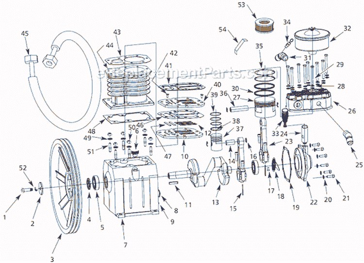 Page B Diagram and Parts List for XP563500 2004 Campbell Hausfeld Compressor